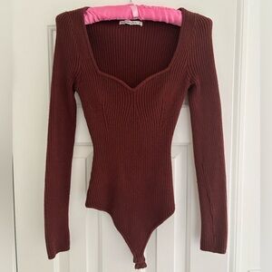 Abercrombie & Fitch Burgundy Bodysuit